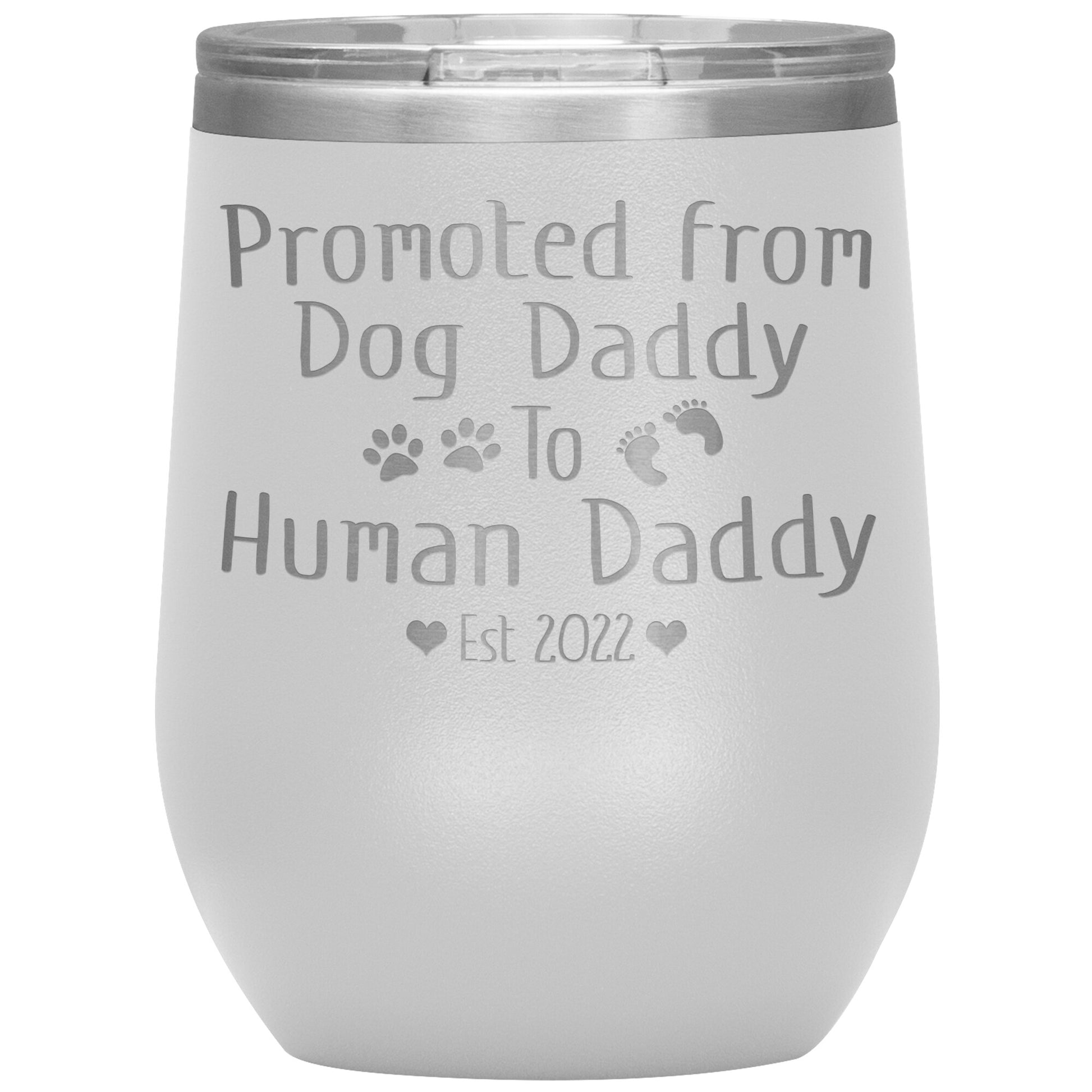 Promoted from Dog to Human Daddy Est 2022 Tumbler
