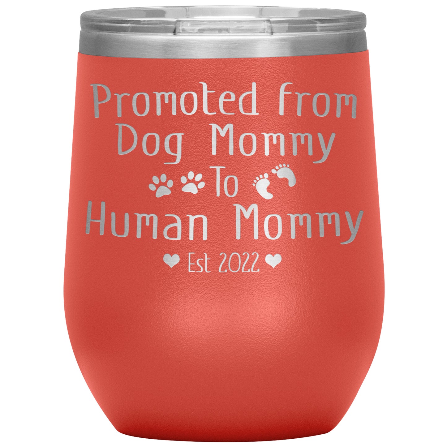 Promoted from Dog to Human Mommy Est 2022 Tumbler