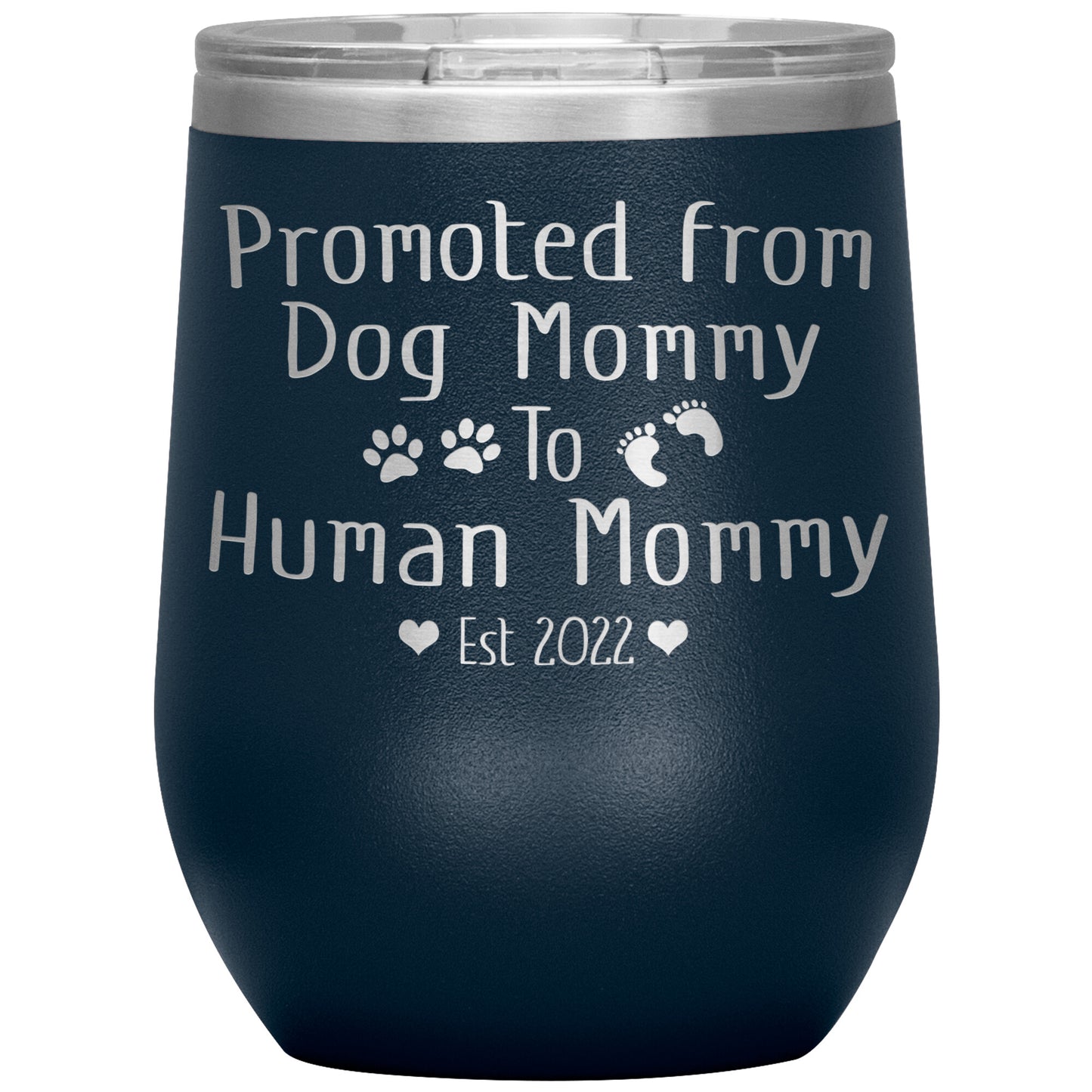 Promoted from Dog to Human Mommy Est 2022 Tumbler