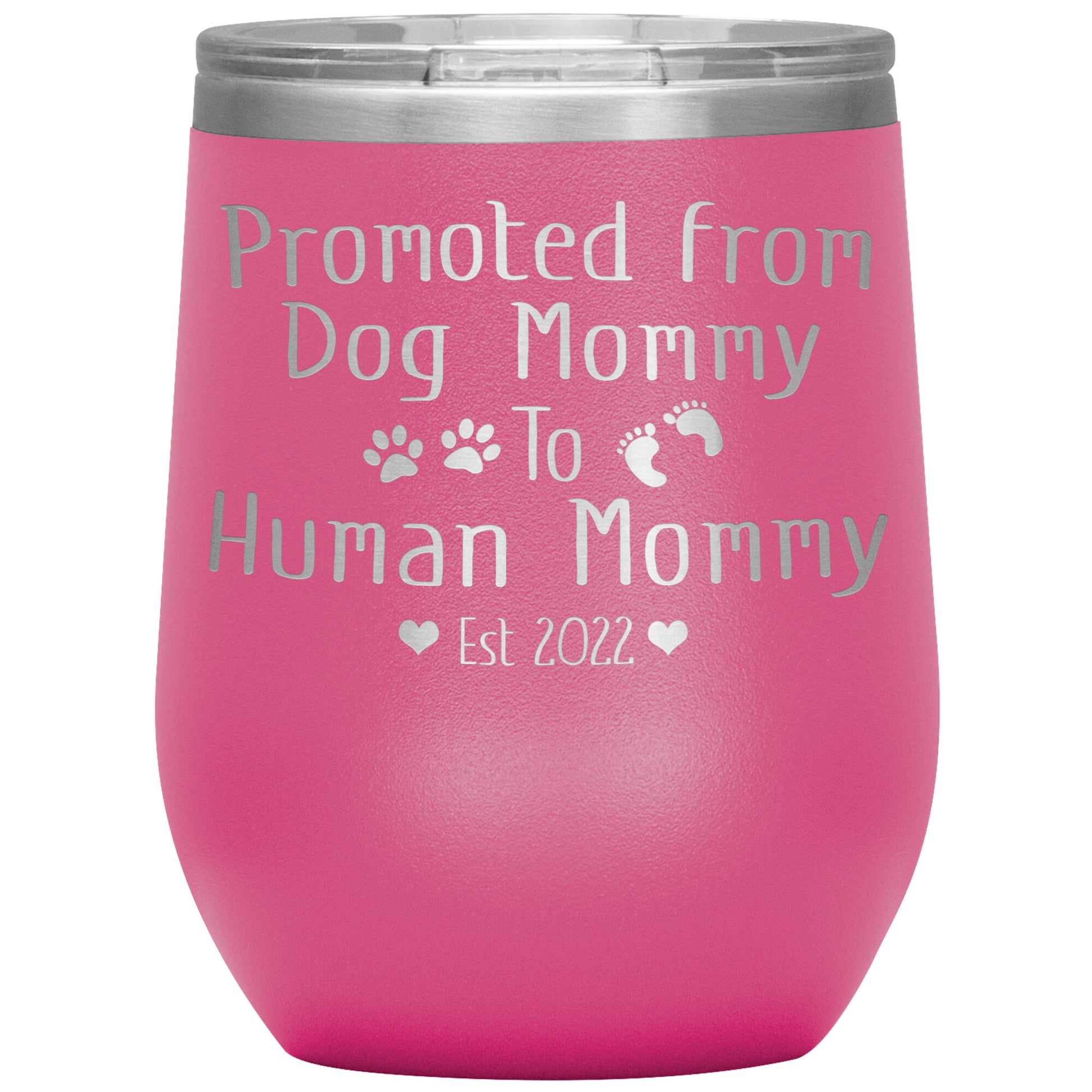 Promoted from Dog to Human Mommy Est 2022 Tumbler