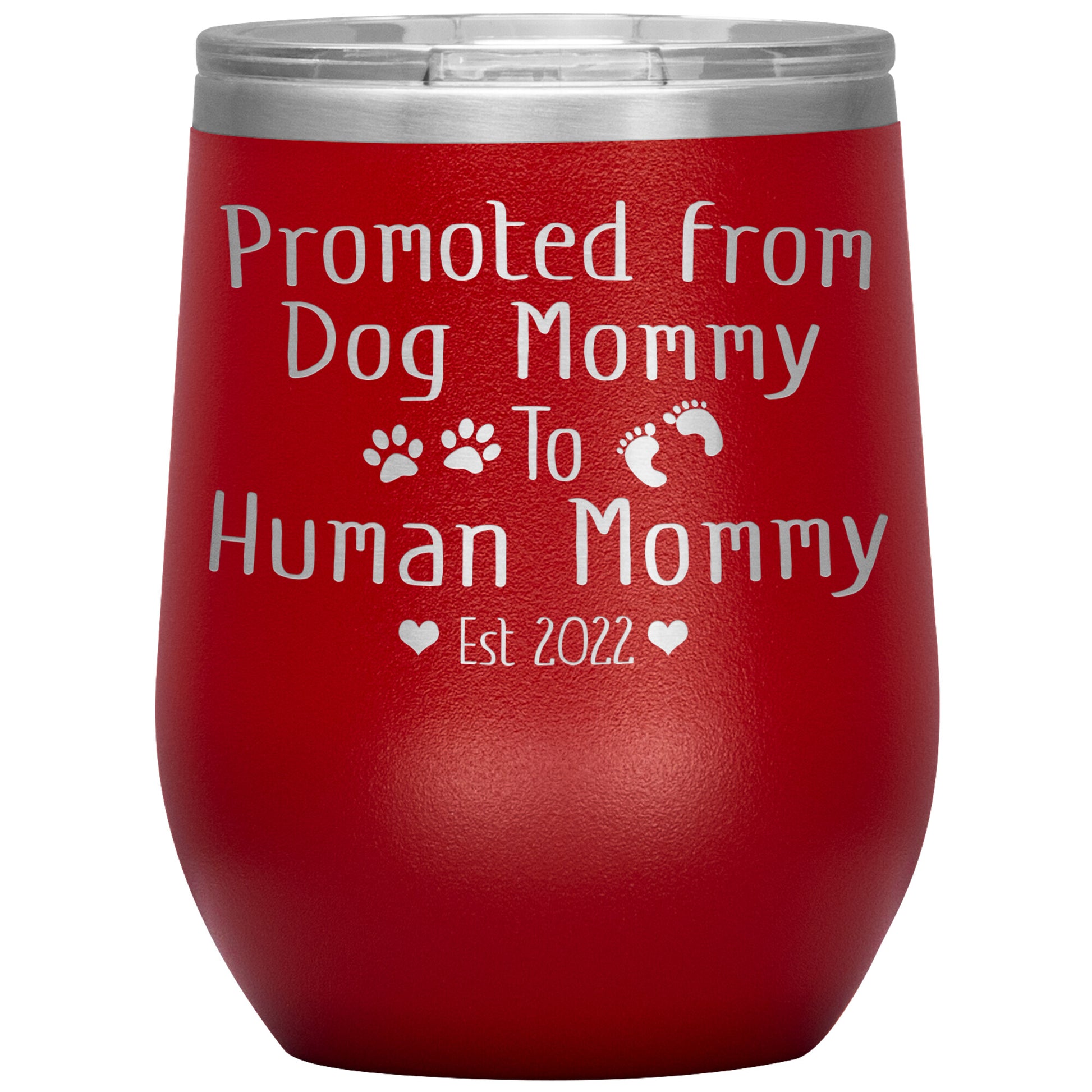 Promoted from Dog to Human Mommy Est 2022 Tumbler