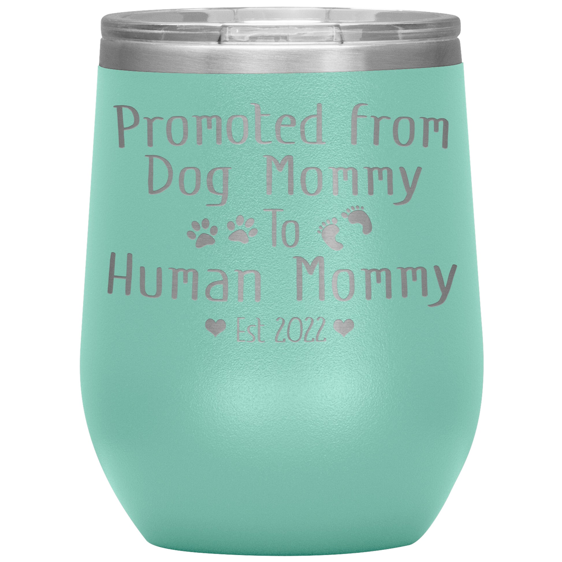 Promoted from Dog to Human Mommy Est 2022 Tumbler