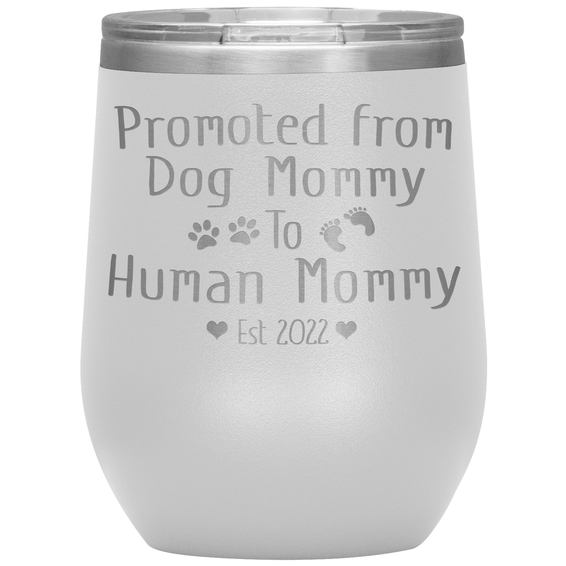 Promoted from Dog to Human Mommy Est 2022 Tumbler
