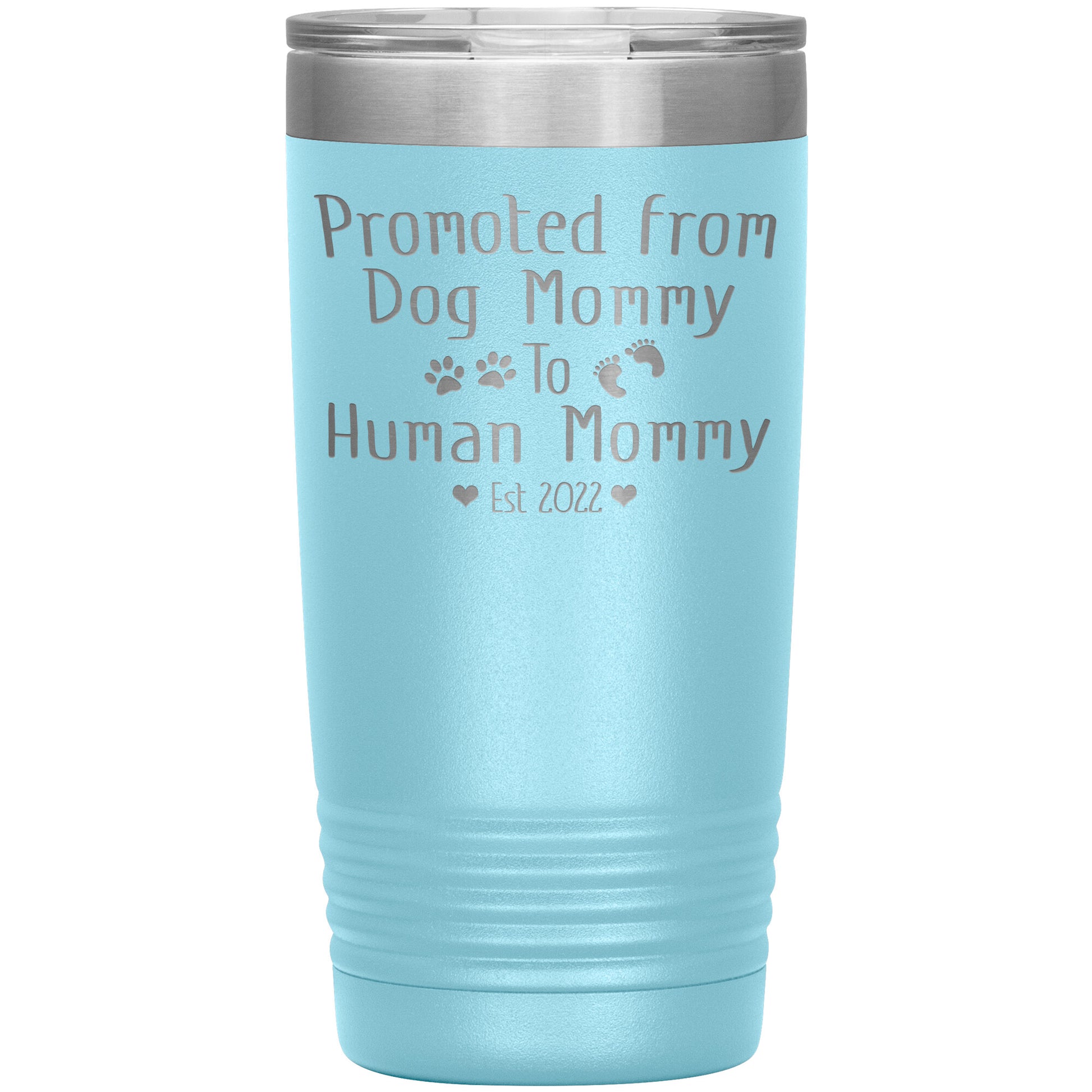Promoted from Dog to Human Mommy Est 2022 Tumbler
