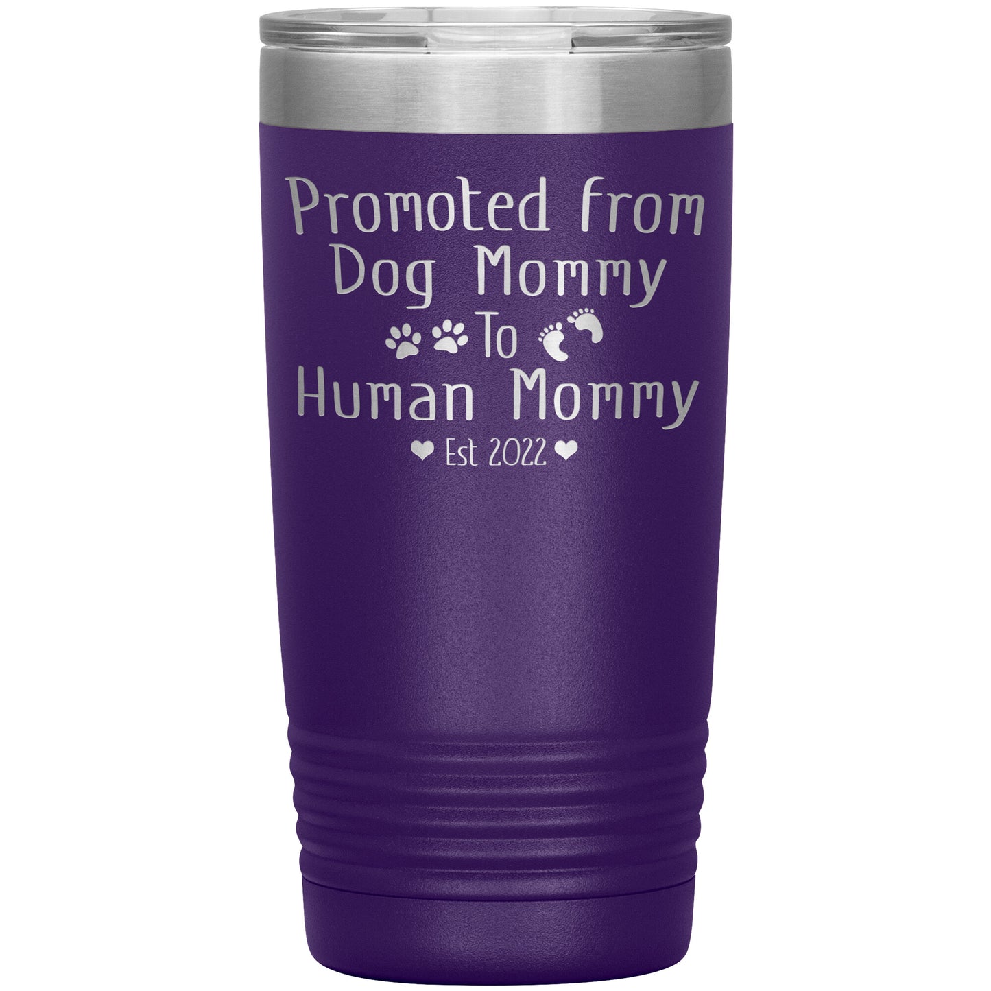 Promoted from Dog to Human Mommy Est 2022 Tumbler