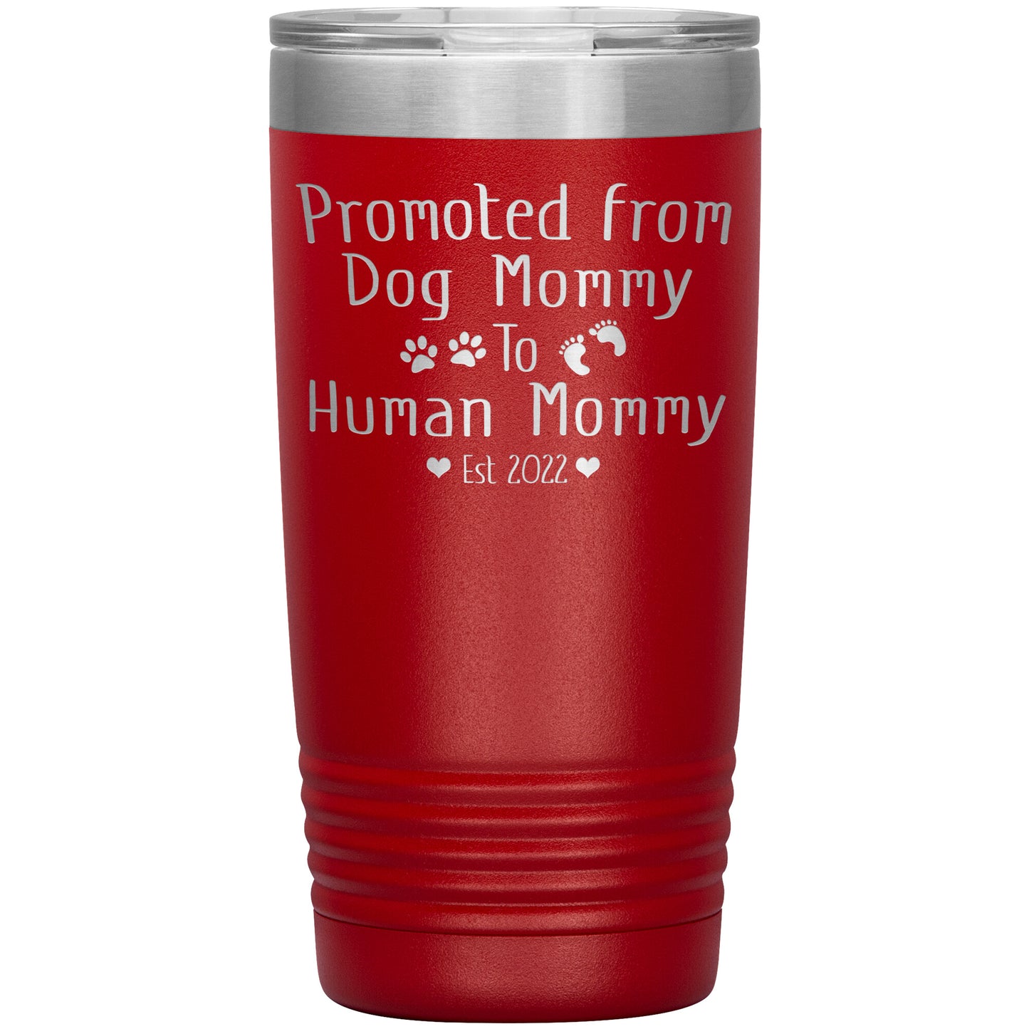 Promoted from Dog to Human Mommy Est 2022 Tumbler