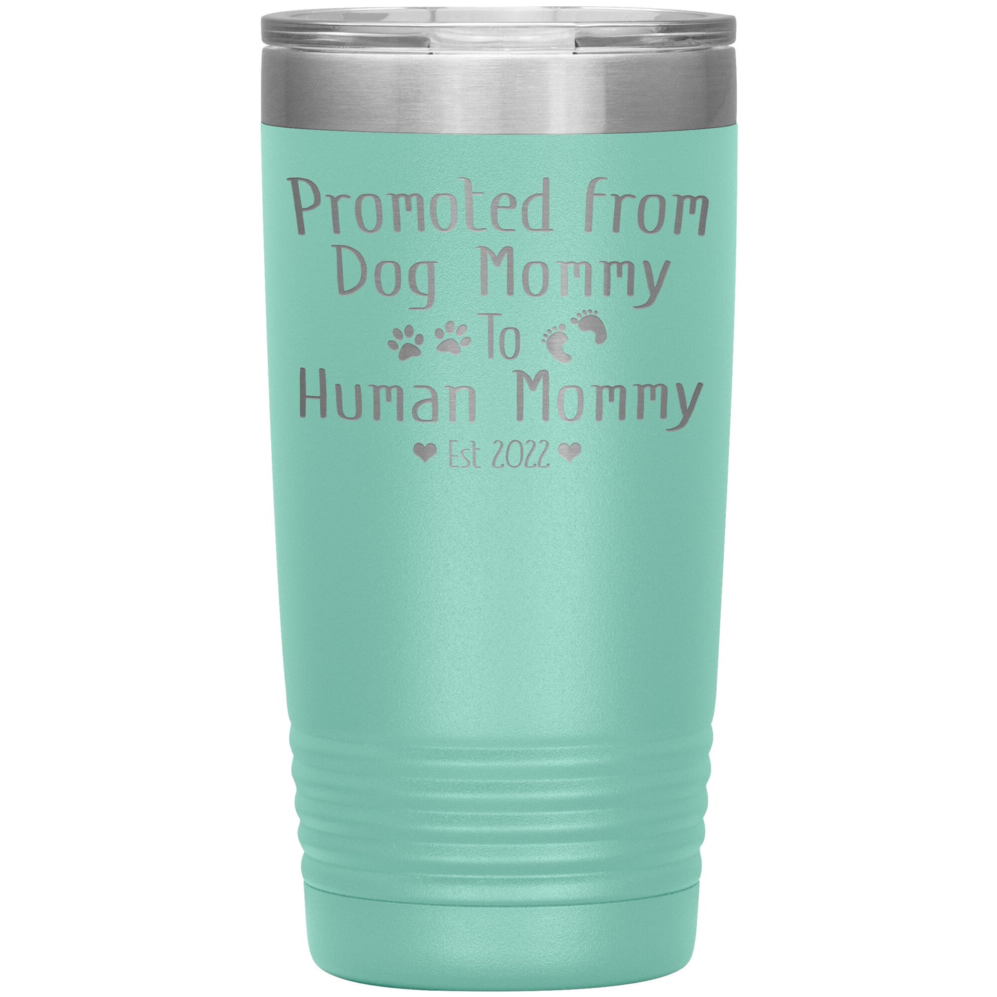Promoted from Dog to Human Mommy Est 2022 Tumbler