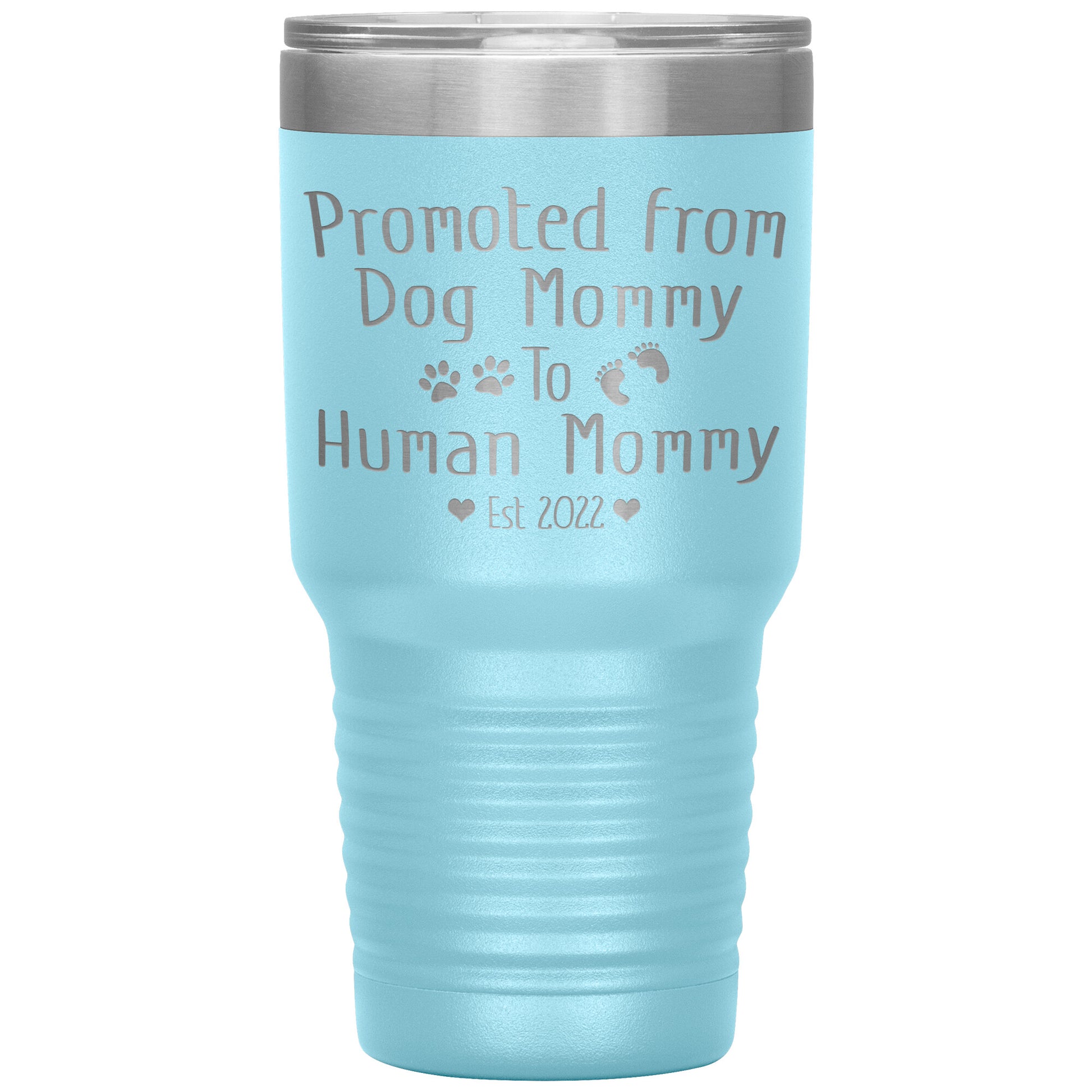 Promoted from Dog to Human Mommy Est 2022 Tumbler