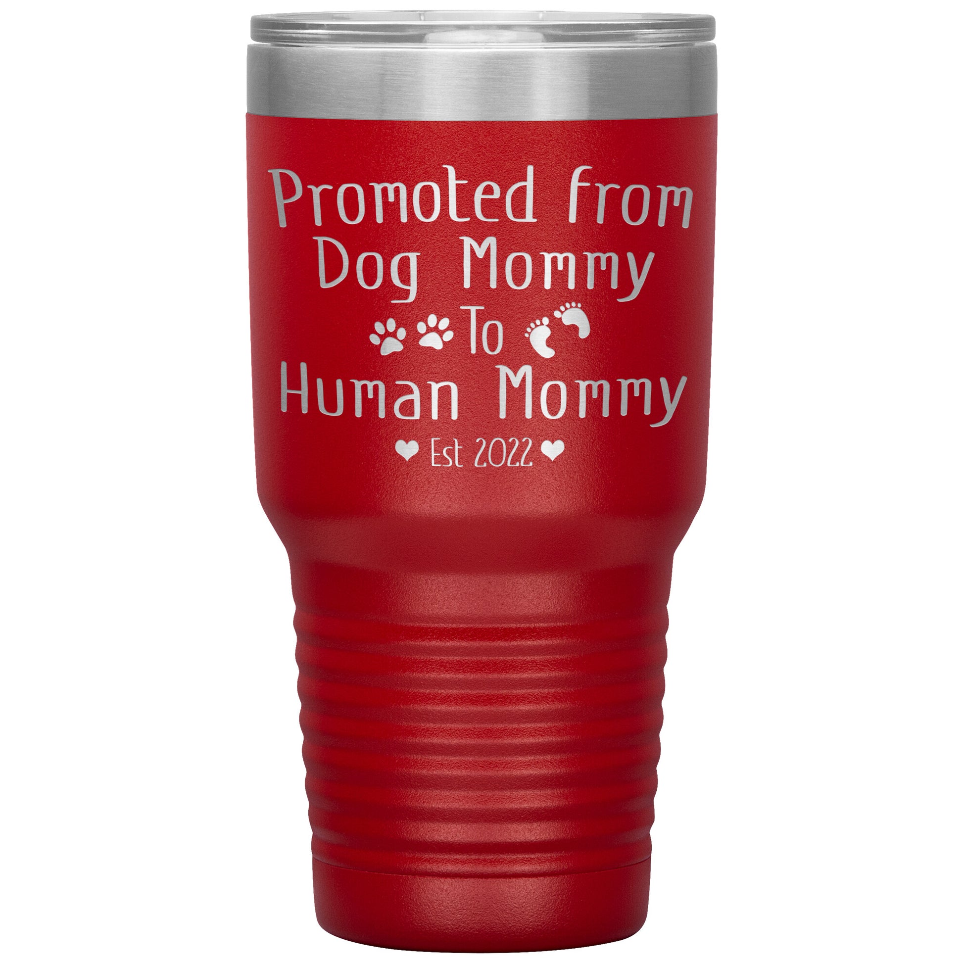 Promoted from Dog to Human Mommy Est 2022 Tumbler