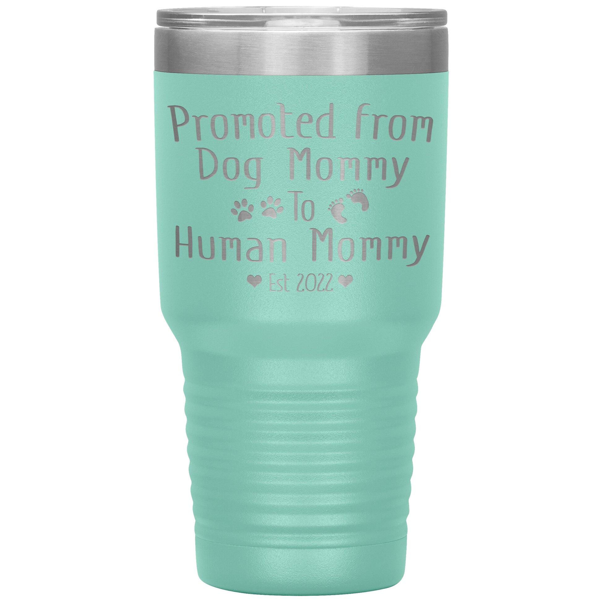 Promoted from Dog to Human Mommy Est 2022 Tumbler