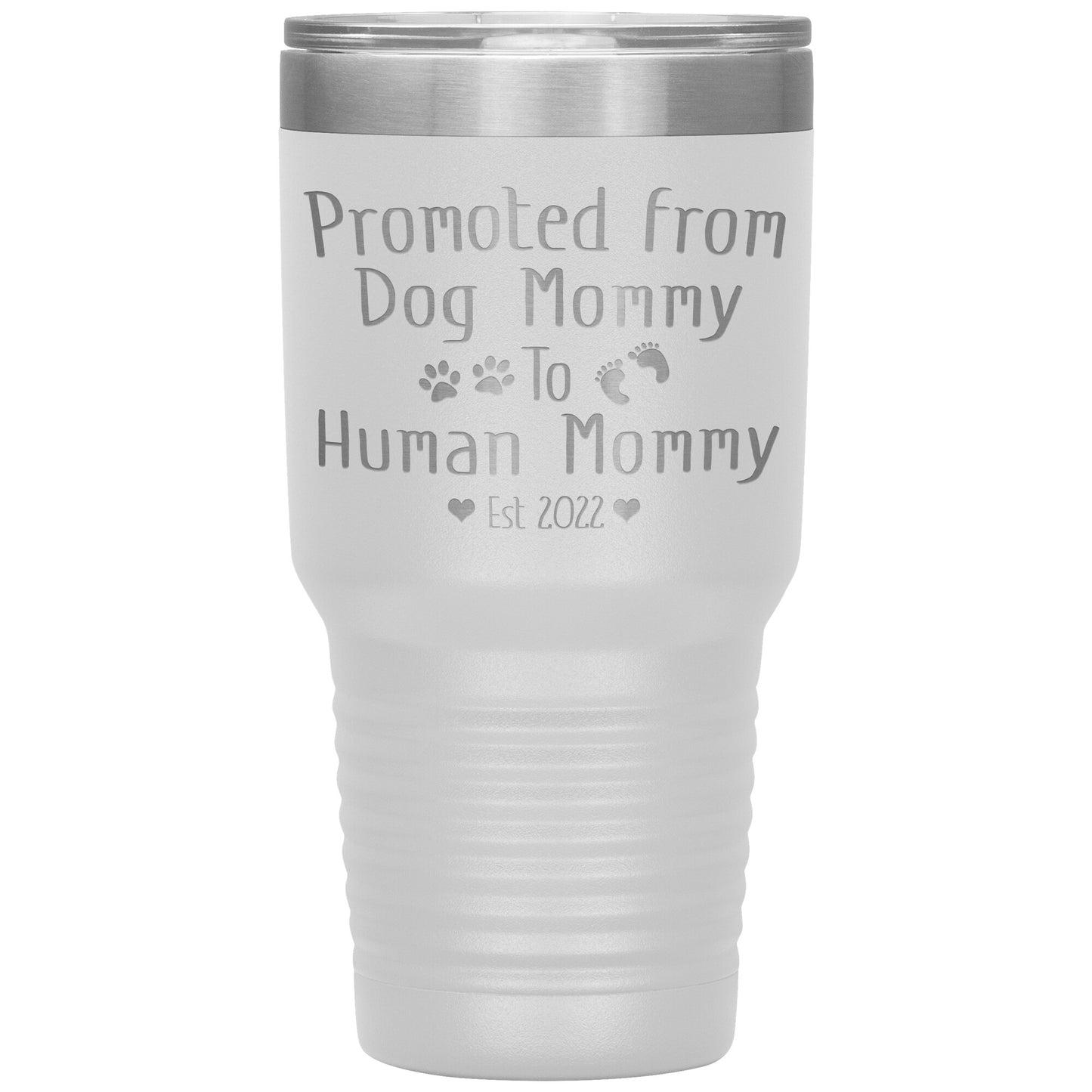 Promoted from Dog to Human Mommy Est 2022 Tumbler