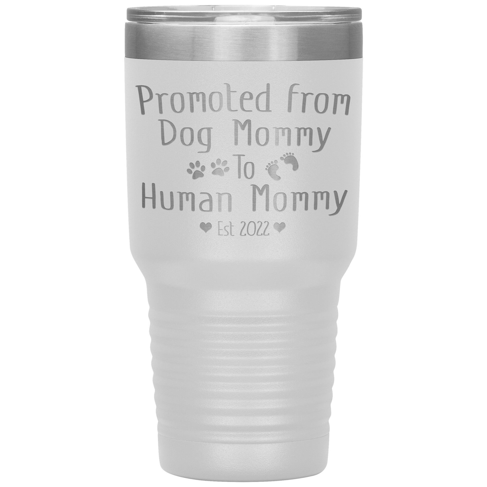 Promoted from Dog to Human Mommy Est 2022 Tumbler