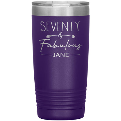 Seventy and Fabulous Name Tumbler