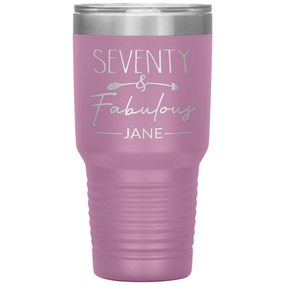 Seventy and Fabulous Name Tumbler