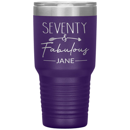 Seventy and Fabulous Name Tumbler