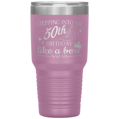 Stepping Into My 50th Birthday Like a Boss Tumbler