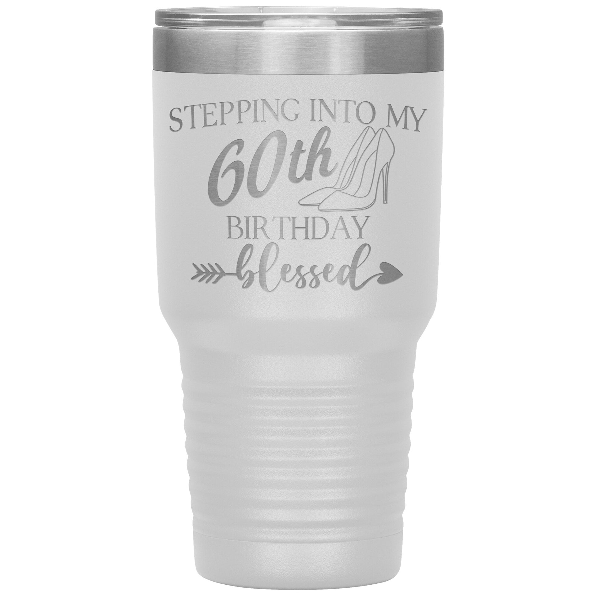 Stepping Into My 60th Birthday Blessed Tumbler