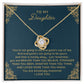 To My Daughter Love Knot Necklace