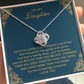 To My Daughter Love Knot Necklace