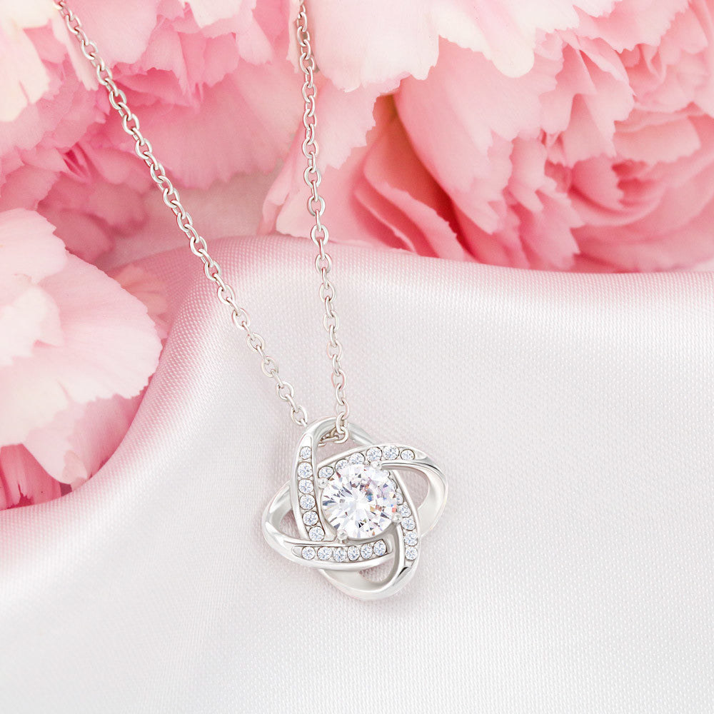 To My Daughter Never Give Up Love Knot Necklace