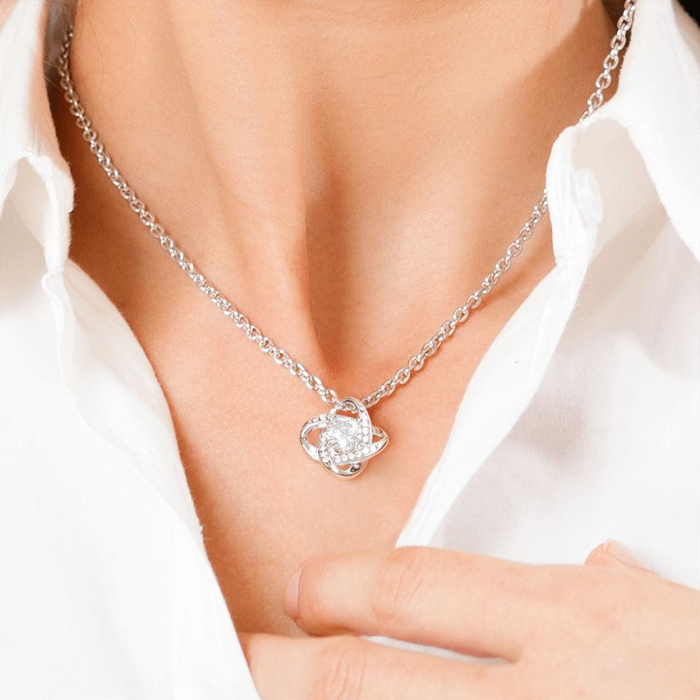 To My Daughter Love Knot Necklace