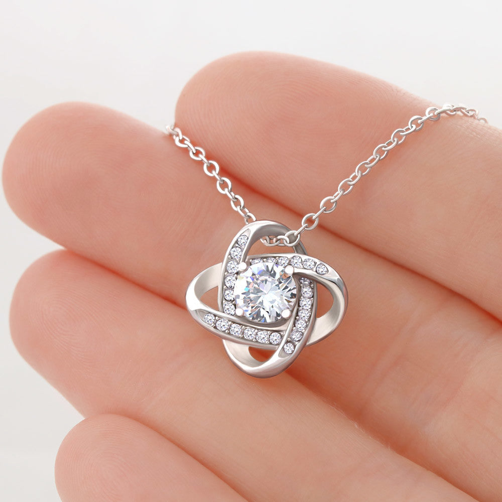 To My Daughter Never Give Up Love Knot Necklace