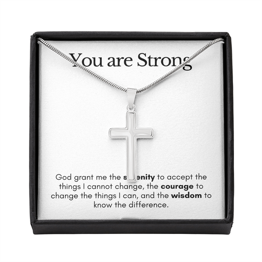 You are Strong Man Cross Necklace