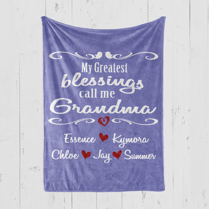 My Greatest Blessings Call Me Grandma Blanket
