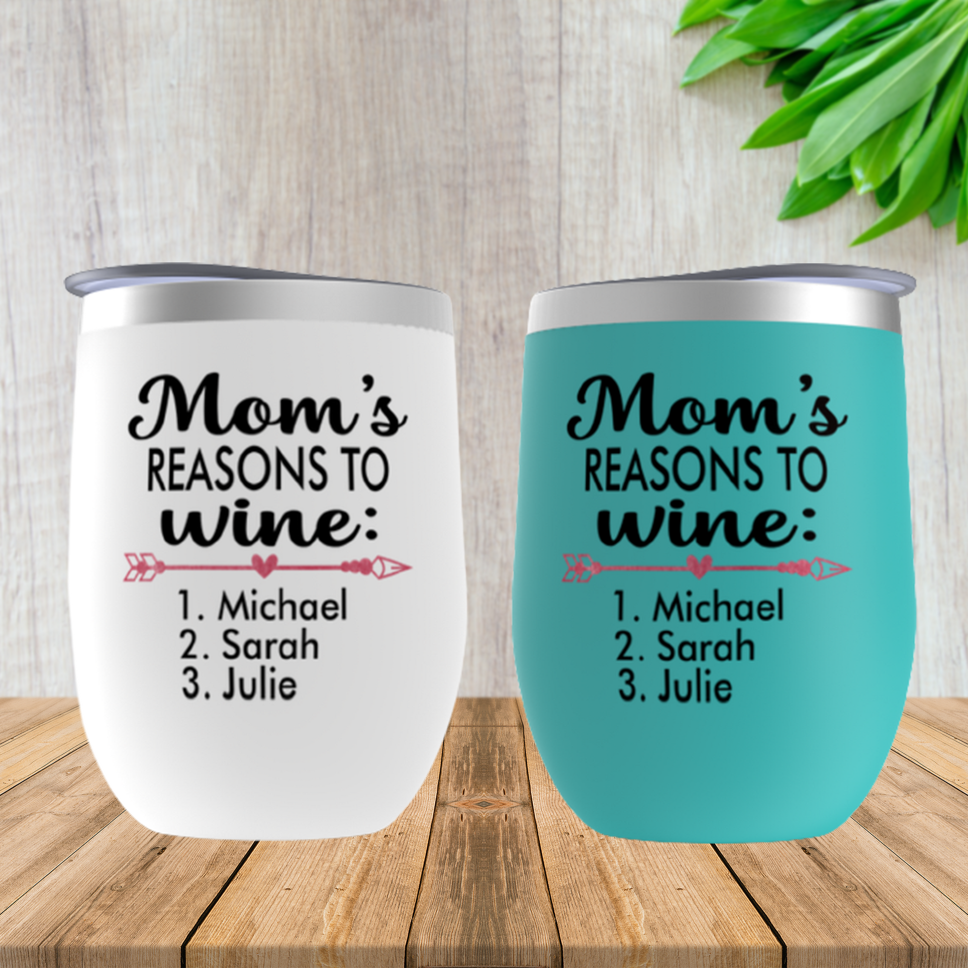 Engraved Mom Tumbler With Kids Names, Mother's Day Gift