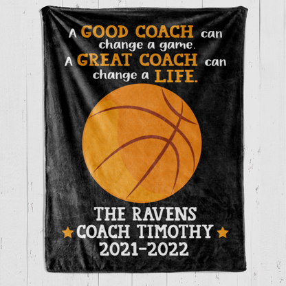 Basketball A Great Coach Blanket