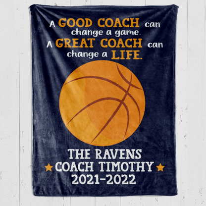 Basketball A Great Coach Blanket