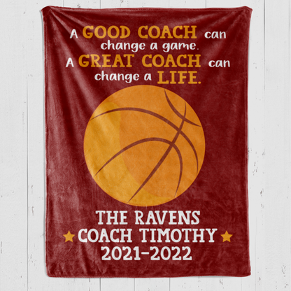 Basketball A Great Coach Blanket