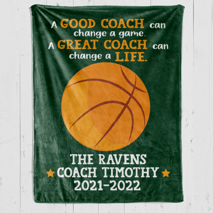 Basketball A Great Coach Blanket