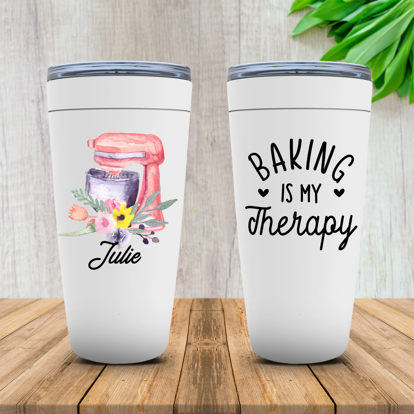 Baking is My Therapy Personalized Tumbler for Women, Baker Gift for Baking Lover Birthday, Christmas Gift for Sister, Mom, Best Friend, Wife