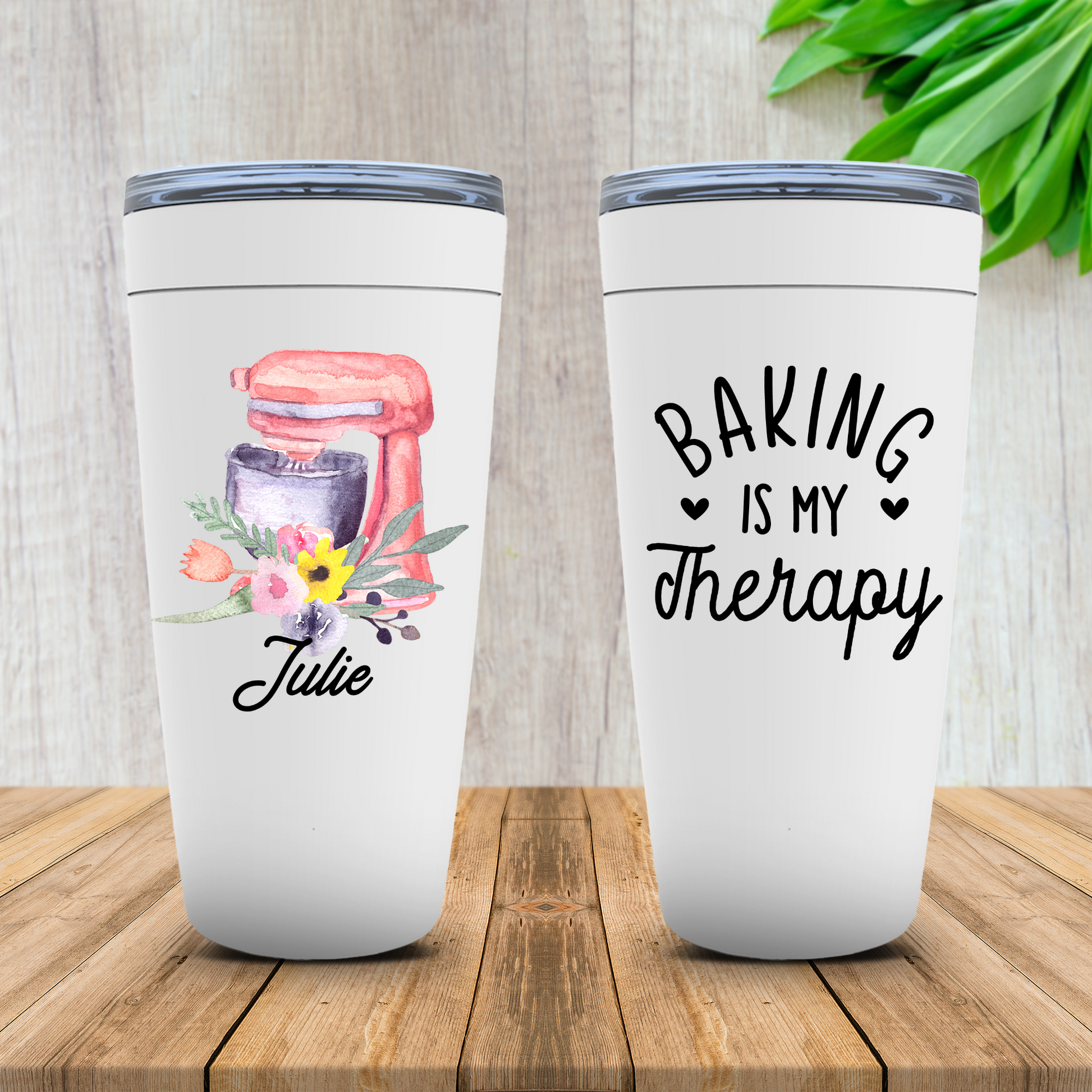 Baking is My Therapy Personalized Tumbler for Women, Baker Gift for Baking Lover Birthday, Christmas Gift for Sister, Mom, Best Friend, Wife