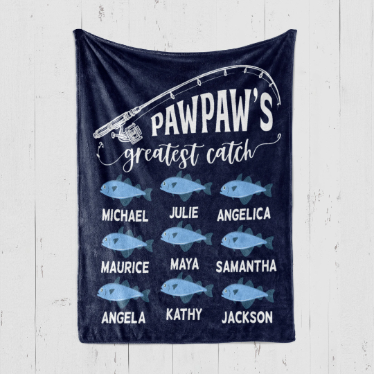 Pawpaw's Greatest Catch Blanket
