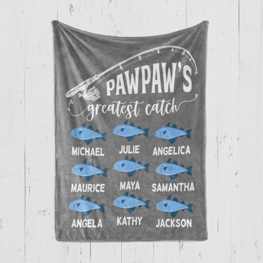 Pawpaw's Greatest Catch Blanket