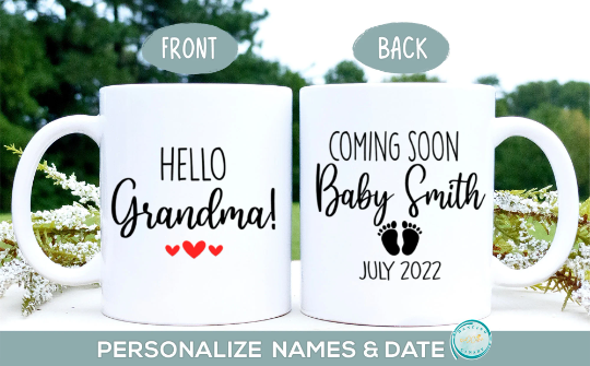Hello Grandma Baby Coming Soon Mug
