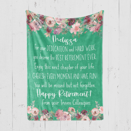 Happy Retirement Floral Blanket