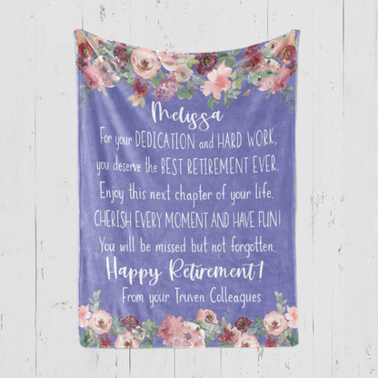 Happy Retirement Floral Blanket