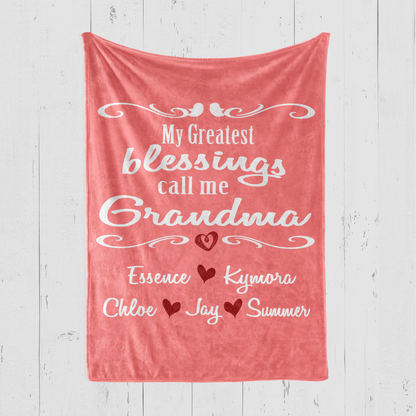 My Greatest Blessings Call Me Grandma Blanket