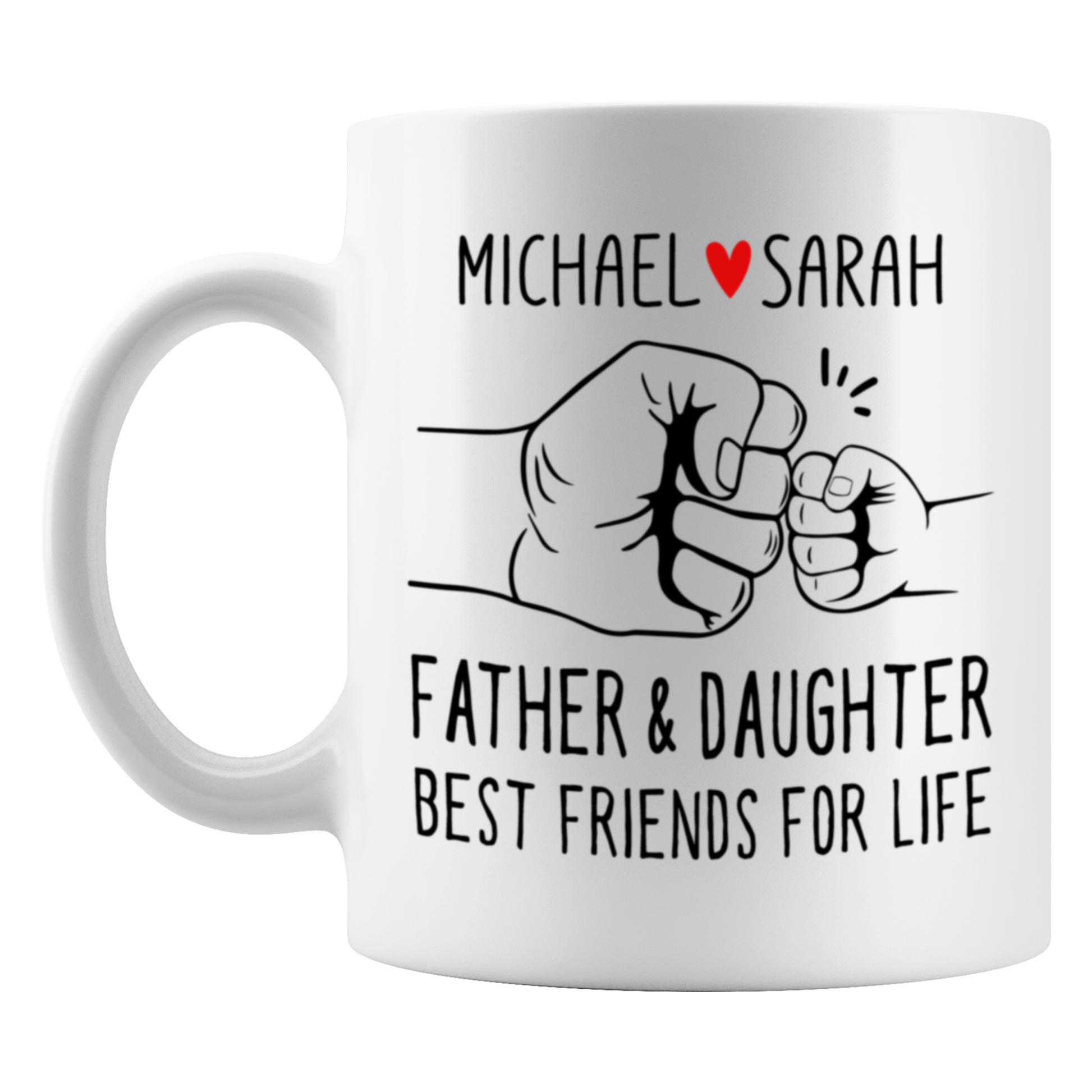 Father and Daughter Best Friends Fist Bump Mug