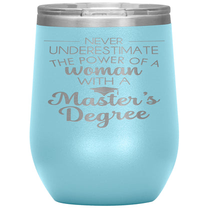 Never Underestimate Woman with Masters Tumbler