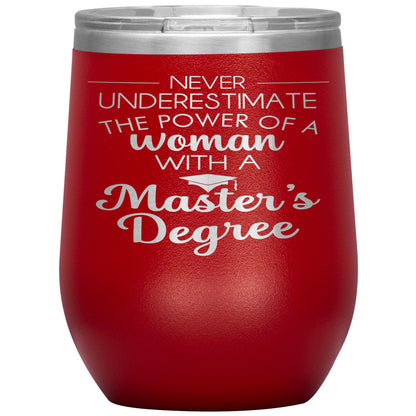Never Underestimate Woman with Masters Tumbler