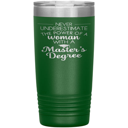 Never Underestimate Woman with Masters Tumbler