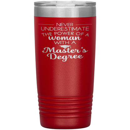 Never Underestimate Woman with Masters Tumbler
