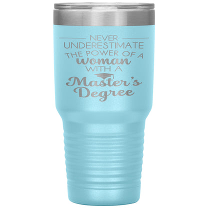 Never Underestimate Woman with Masters Tumbler