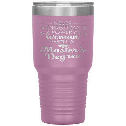 Never Underestimate Woman with Masters Tumbler