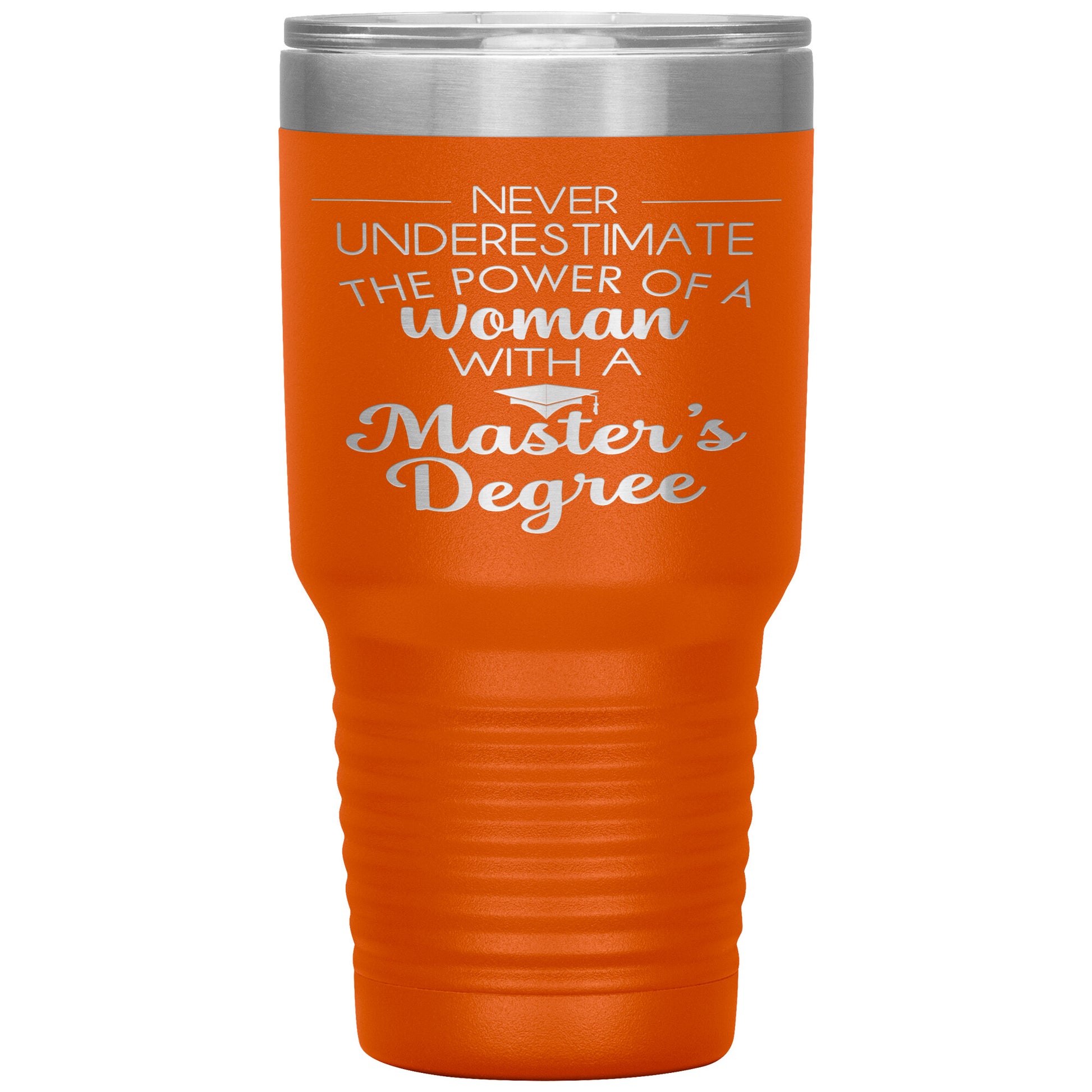 Never Underestimate Woman with Masters Tumbler