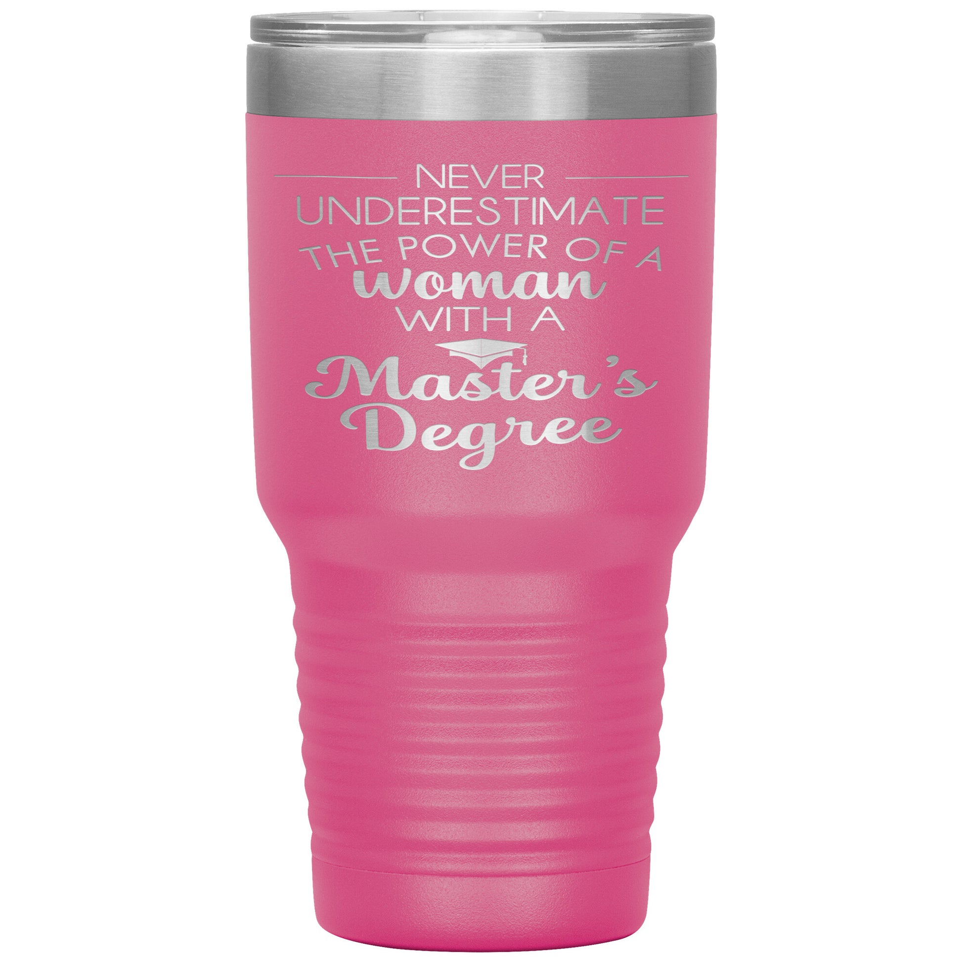 Never Underestimate Woman with Masters Tumbler